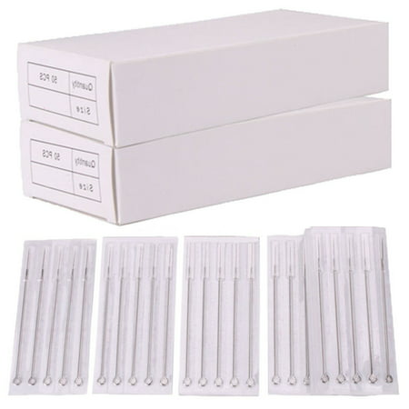 100 Pcs Mix Sizes Sterile Disposable Tattoo Needles 3 5 7 9 RL 5 7 9 RS 5 7 9 (Best Needle For Tattoo Outline)
