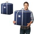 thumbnail image 1 of Bolsas de almacenamiento extra grandes para mantas y ropa, edredón de algodón de doble capa resistente y organizador con cierre de cremallera, resistentes al agua y al desgarro para la, 1 of 3