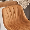 thumbnail image 3 of YOUNIKE Bar Stools Set of 2, Swivel Upholstered Barstools, Adjustable Height Counter Stools, Faux Leather Padded Bar Chairs, Metal Frame, Tan, 3 of 16