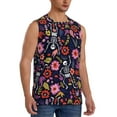 thumbnail image 2 of Fotbe Men's Dancing Skeletons Floral Garden Print Men's Sleeveless Muscle Tank Tops Casual T-Shirts for Gym Workout Beach-Large, 2 of 8