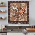 thumbnail image 5 of Brown Retro Horse Sheer Curtains 45 Inches Long, Vintage Western Stars Country Light Filering Curtains, Breathable Simi Curtain Privacy Drapes for Kitchen Bathroom Lightweight Small Window Treatment, 5 of 9