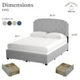 DG Casa Argo Tufted Upholstered Panel Bed Frame with Storage Drawers