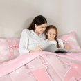 thumbnail image 4 of Manfei K Personalized Initial Twin Comforter Sets 3-Piece for Girls Teens,Kids Cute Bowknot Glitter Print Bedding Set,Pink Reversible,Breathable Home Decor, 4 of 6