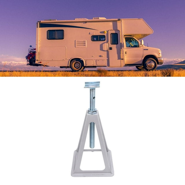 Support de Vérin Stabilisateur, Alliage d'Aluminium Hauteur Réglable 28 à 44 cm Stable Charge Maximale 2,7 T Vérin Stabilisateur pour Roulottes