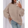 thumbnail image 5 of Suéter PRETTYGARDEN Mujer Otoño 2025 Tejido Grueso Camel, 5 of 5