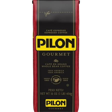 Pilon Gourmet Espresso Whole Bean Coffee, 16 Ounce Bag (Pack of 8)