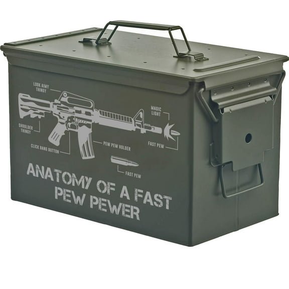 Steel Ammo Can Storage Box Ammunition Case Anatomy Of A Fast Pew Pewer (50cal, Green)