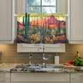 thumbnail image 5 of FREEAMG 36 Inch Length Kitchen Curtains Desert Cactus 2 Panels Half Window Sheer Curtains Rod Pocket Farmhouse Short Drapes for Bathroom Cafe Basement, 5 of 7