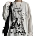 thumbnail image 2 of T Shirt for Men Autumn Y2k T-shirt Streetwear Oversized Long Sleeve Anime T-shirt Harajuku Gothic Vintage Graphic Manga Tee Tops, 2 of 6