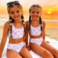 thumbnail image 6 of CCRFTGI Girls Swimsuit Size 7-8 2 Piece Set Swim Vacation Bathing Suit Beach Vacation Fruit Print Bikini Set Summer Cute Girls Clothes Swimsuits Swimwear Light pink 9-10 Years, 6 of 9