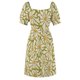thumbnail image 5 of Flor verde claro. Vestido de manga corta con estampado floral Retro vestidos de mujer ropa de mujer de lujo, 5 of 6
