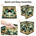 thumbnail image 4 of Flower Butterfly Large Capacity Foldable Storage Basket with Handle 10.8"x10.5"x10.6" - Storage Bins, Storage Bin, Storage Box, 4 of 6