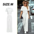 thumbnail image 2 of Conjunto de suéter de 2 piezas para mujer, pantalones de punto, trajes a juego, lindo conjunto de salón, 2 of 6