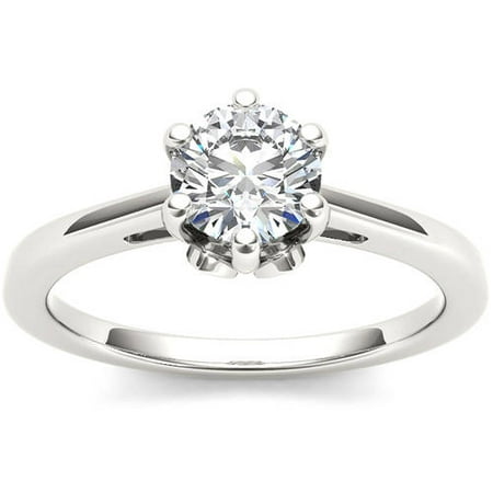 1 Carat T.W. Diamond Solitaire 14kt White Gold Engagement Ring