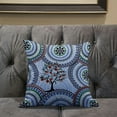 thumbnail image 5 of Boho Mandala Plant Indoor/Outdoor Pillow with Removable Cover in Blue Brown Green16x16, 5 of 5