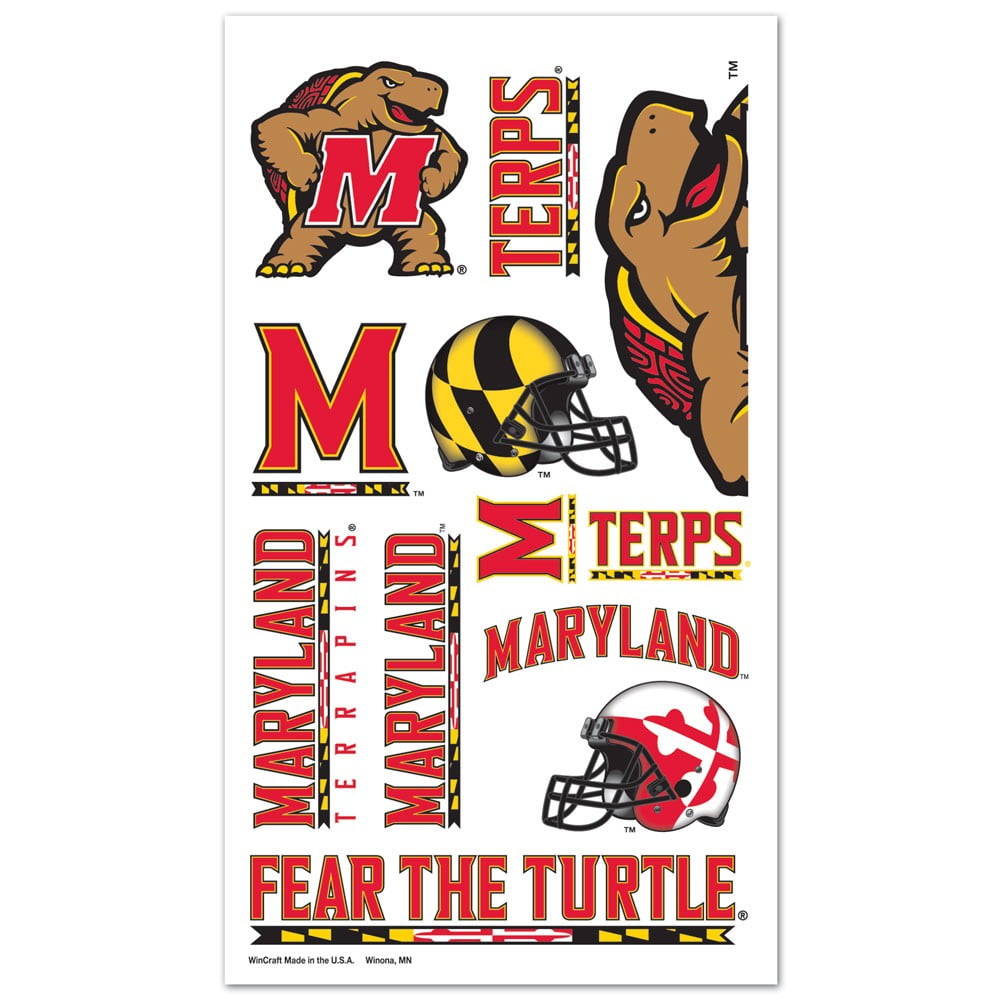 NCAA Maryland Terrapins Face Tattoos 8-Piece Set 