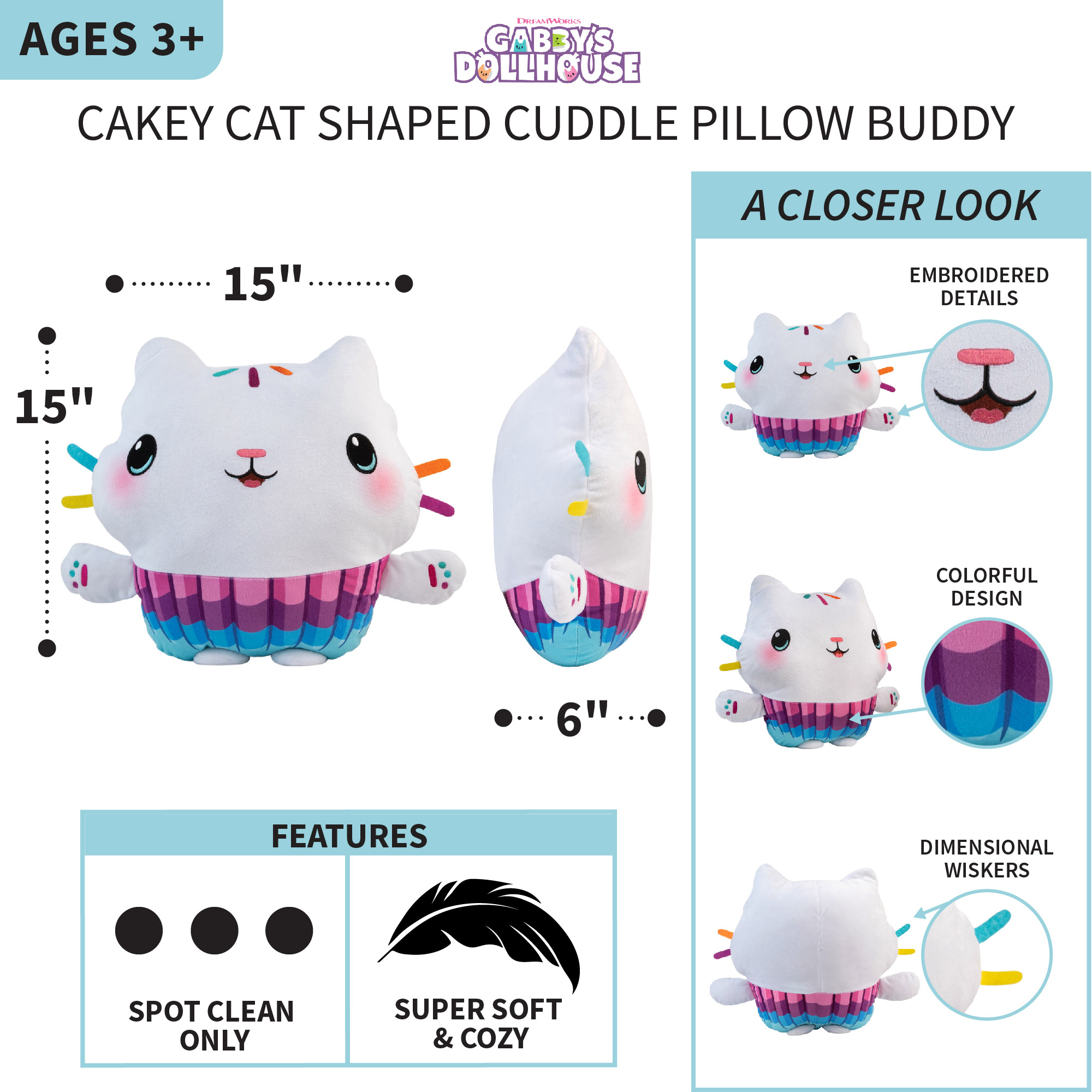 Gabby's Dollhouse Cakey Cat Pillow Buddy photo 4