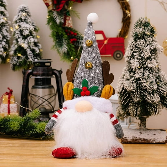 ZZkhGO Christmas Gnome Ornament, LED Faceless Doll Desktop Decor, Holiday Christmas Decoration for Mantel Shelf Tabletop Festive Display