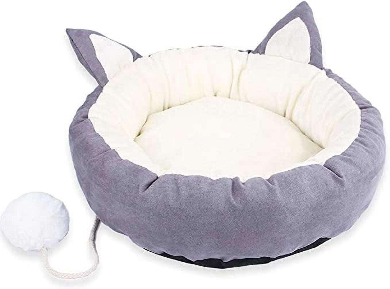 Pet Bed, Cat Round Washable Removable Cotton Warm Sleeping Bed Cushion for Cat Kitten (XL, Grey)
