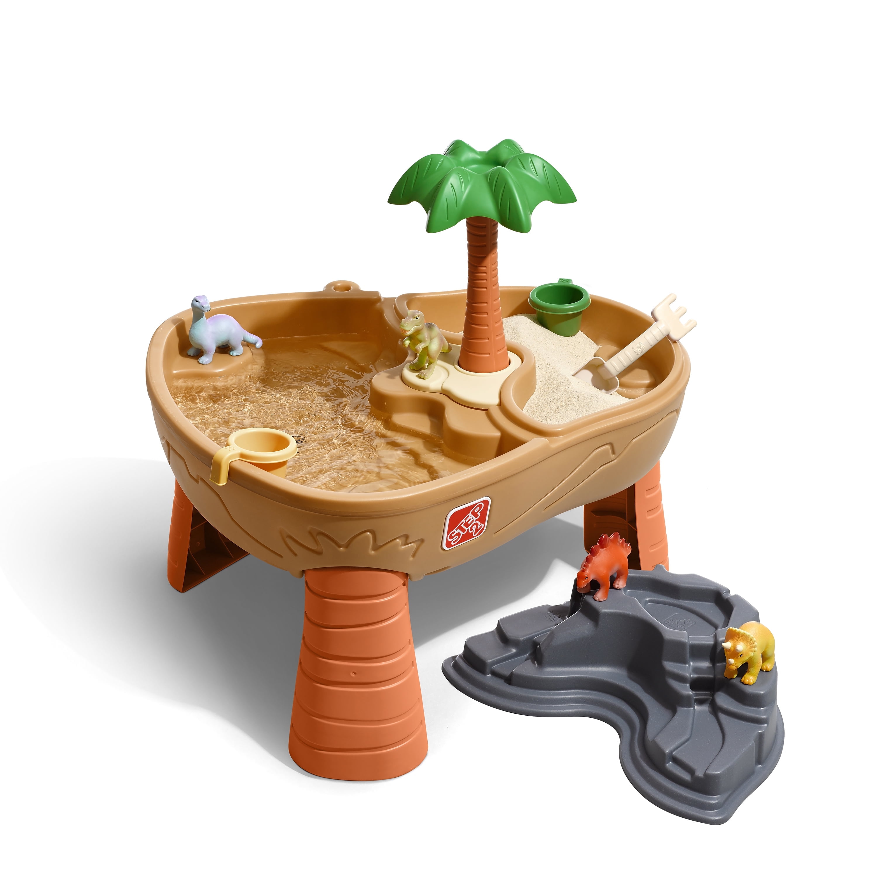 Step2 Dino Dig Sandbox and Water Table with 7-Piece Dinosaur Playset for Toddlers