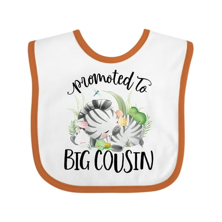 

Inktastic Zebra Promoted to Big Cousin Gift Baby Boy or Baby Girl Bib