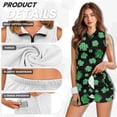 thumbnail image 5 of Yuyamidu Green Leaf Golf Dress for Women Size XS Slim Fit Workout Athletic Dresses St. Patrick's Day Sleeveless Womens Athletic Clothing Sets with Inner Shorts 2 Piece Sets, 5 of 7