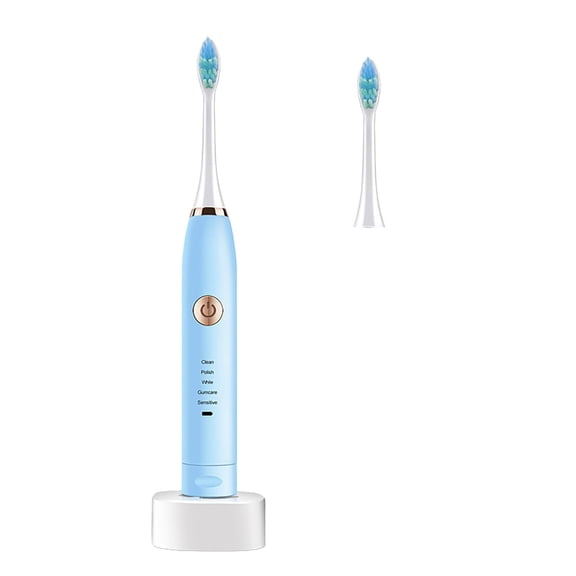 Electric Toothbrush, Replacement Brush Heads, Smart Timer 2-Minute Brushing Habit with High-Density Bristles, USB Rechargeable, Travel Friendly, 16000 Vibrations Per Minute, Efficient Cleaning