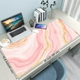 thumbnail image 3 of Desk Mat,Large Mouse Pad 35''×15.6''×0.12'' XXL Extended Gaming Mouse Pad Mat with Non-Slip Base Stitched Eges Mousepad for Computer,Office,Keyboard and Laptop - Pink Golden Marble, 3 of 6