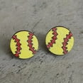 thumbnail image 4 of Sports Baseball Football Volleyball Basketball Wooden Stud Earrings, Fashionable Accessories, 4 of 7