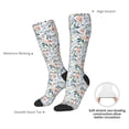 thumbnail image 3 of Daiia Sports Socks Watercolor Wildflowers 1 Printed Novelty Crew Socks for Men Women Knee High Socks Cotton Socks Soft & Breathable Support Unisex Socks, 3 of 9