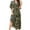 Yellow, variant on Ecqkame Women's Summer Floral Print Dress Casual V Neck Short Sleeve Beach Dresses Tummy Sexy Control Vacation Dresses with Pocket Blue M