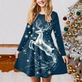 thumbnail image 2 of Gubotare Christmas Dress Toddler Girl Girls Dress Kids Long Sleeve Casual T-Shirt Dress Size 15-16 (Sky Blue,15-16 Years), 2 of 5