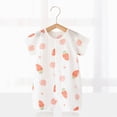 thumbnail image 2 of KPOPLK Unisex Newborn Baby Boy Girl Jumpsuit Striped Romper Short Sleeve Onesie Infant Cute Spring Summer Clothes Size 3-6 Months,Red, 2 of 5