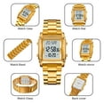 thumbnail image 6 of Fashion Men's Digital Analog Watches Square Face Sport Casual Dual Display Multifunctional Wristwatch for Men with Alarm Waterproof LED Luminous, 6 of 8