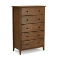 thumbnail image 4 of Grain Wood Furniture Greenport 5-Drawer Chest, Solid Wood with Brushed Walnut Finish, 4 of 7