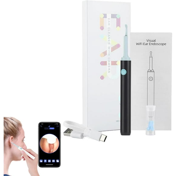 Ear Cleaner, Ear Wax Remover, Ear Cleaning Kit, Ear Cleaner with Camera, Lighted Otoscope, Portable Ear Wax Removal, Ear Cleaner for iOS & Android