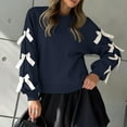 thumbnail image 6 of Yievot Womens Oversized Cute Bow Sweatshirts Fall Trendy Long Sleeve Valentines Day Pullover Tops Christmas Sweatshirt, 6 of 7