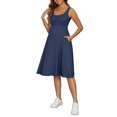 thumbnail image 2 of INSPIRE CHIC Women Maternity Dresses A-Line Sleeveless Summer Sundress Flare Baby ShowerTank Dress with Pockets S Blue, 2 of 6