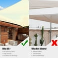 thumbnail image 5 of Yescom 19x13Ft 97% UV Block Rectangle Sun Shade Sail Outdoor Patio Pool Garden Yard Lawn Carport Awning Off White, 5 of 11