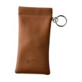 thumbnail image 2 of Estuche organizador para gafas para hombre y mujer con correa de muñeca de piel sintética suave y cierre automático. marrón, 2 of 9