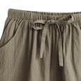thumbnail image 4 of ClodeEU Women's Elastic Waist Shorts,Lightweight Casual Solid Loungewear Shorts with Pockets Army Green,Women's Plus L, 4 of 5