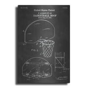 Luxe Metal Art 'Basketball Hoop Blueprint Patent Chalkboard' Metal Wall Art, 24"x36"