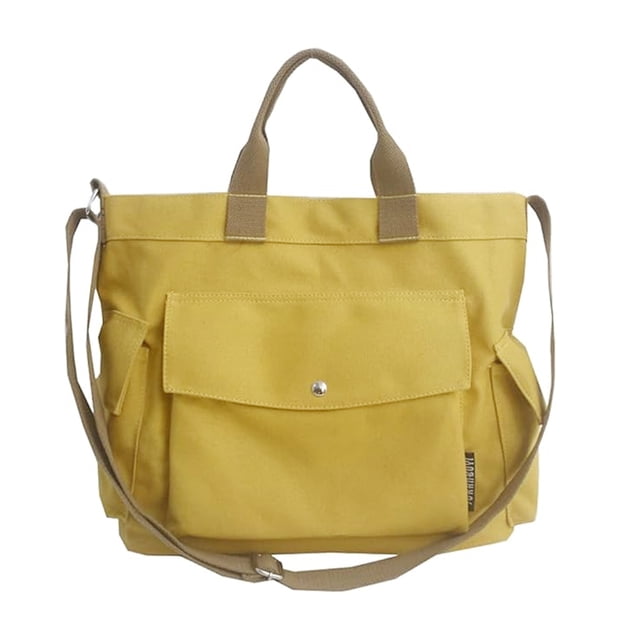 Bolso de lona con bolsillos Bolso bandolera para mujer Bolso de lona para el hombro Bolso de trabajo