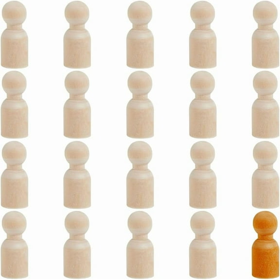 20Pcs Unfinished Wooden Peg Dolls Bodies 3.3CM Natural Wood Unpainted Puppets Blank Decorative Figures People for Painting DIY Arts Crafts Home Party Dollhouse Decorations diy