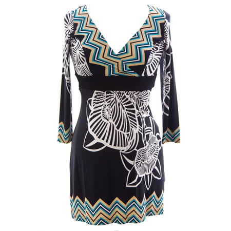 

Olian Women s Zip Zag Trim Gemma Maternity Tunic Small Multicolor