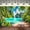 5x3FT, variant on Tropical Beach Scene Backdrop Summer Hawaii Tropical Palm Tree Seaside Background Blue Sea Sky White Clouds Birthday Party Decorations Banner Photo Booth Props