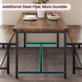thumbnail image 2 of 3-piece estilo rural dining mesa set para 4 - forrado benches, space-saving rectangular kitchen mesa set, 2 of 6