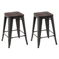 thumbnail image 1 of Homycasa 24 Inch Backless Wood Metal Counter Stools（Set of 2 ）, 1 of 8