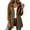 Coffee, variant on Women Hooded Waist Cinch Wind Trench Jacket Drawstring Hood Elastic Cuff Full Zip Mid Length Multi Flap Pocket Water Resistant Daily Commute Outerwear Brown L