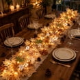 thumbnail image 7 of Lighted Fall Garland with White Berry Pumpkins, 6.56 FT Artificial Maple Leaf Vine with Warm White LED, for Fireplace Stairs Wall Wedding Party Decor, 7 of 7